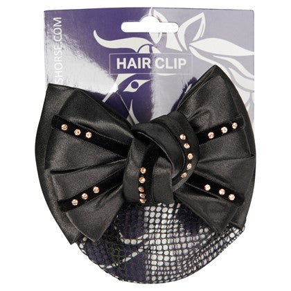 Hair Clip - Rosegold Black Bow