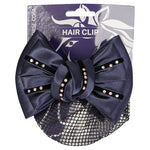 Hair Clip - Rosegold Navy Bow
